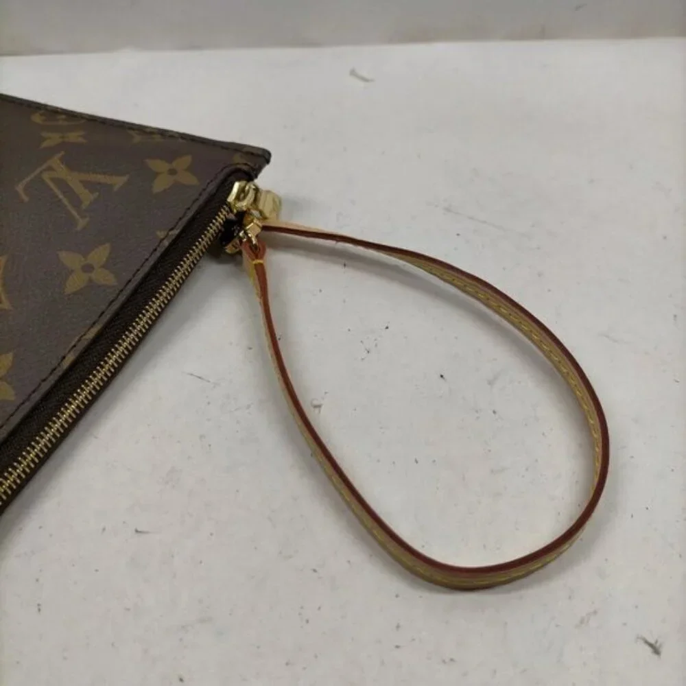 Authentic Louis Vuitton Neverfull Pochette Monogram Wristlet Clutch